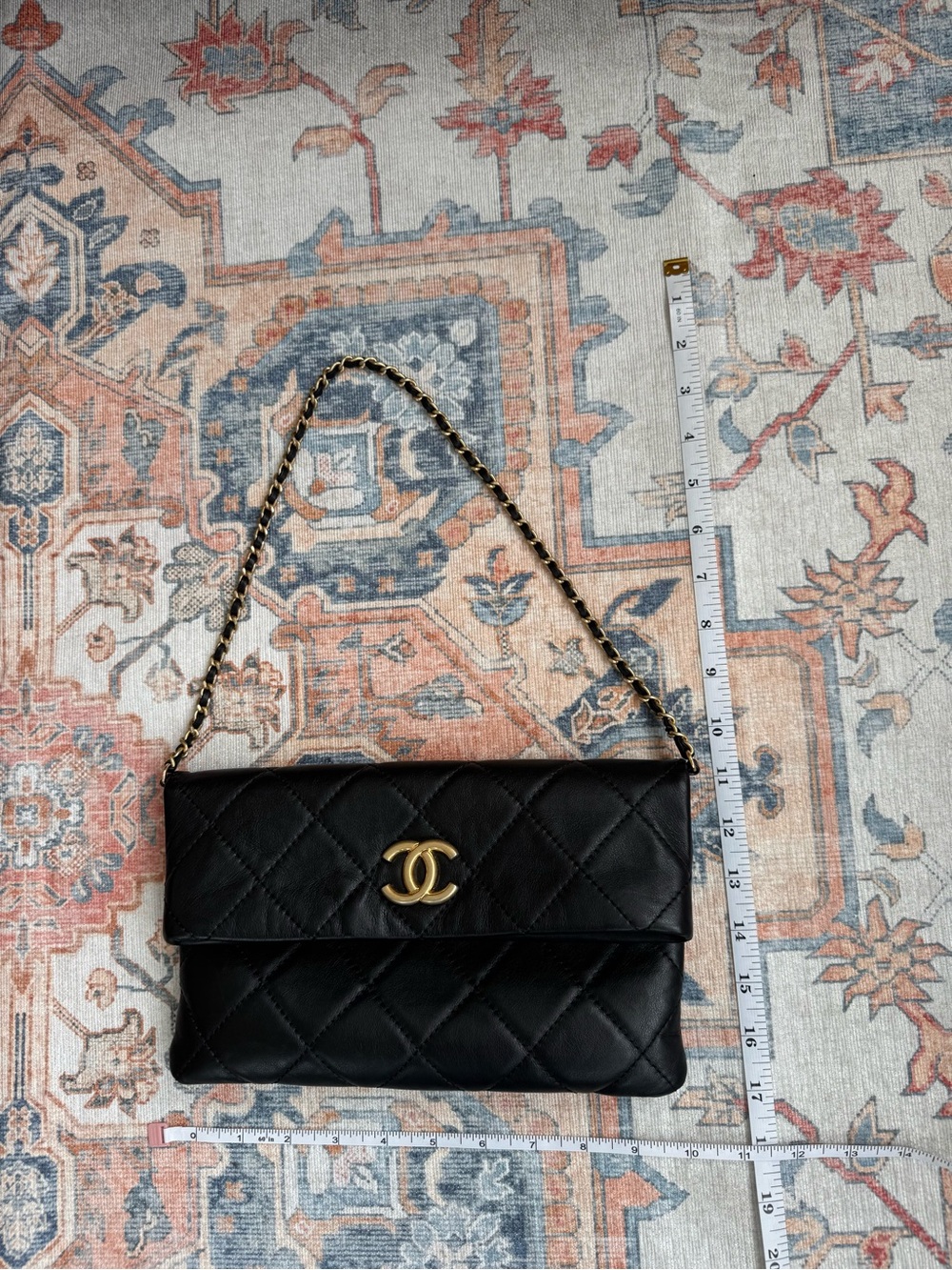 CHANEL Black Quilted Lambskin Shoulder Bag with Gold CC Hardware - Picture 13 of 15